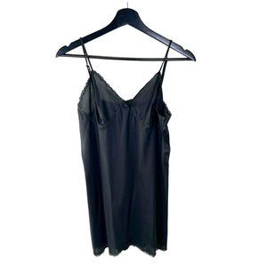 Vintage 60s Hollywood Vassarette Black Short Slip Medium 36D